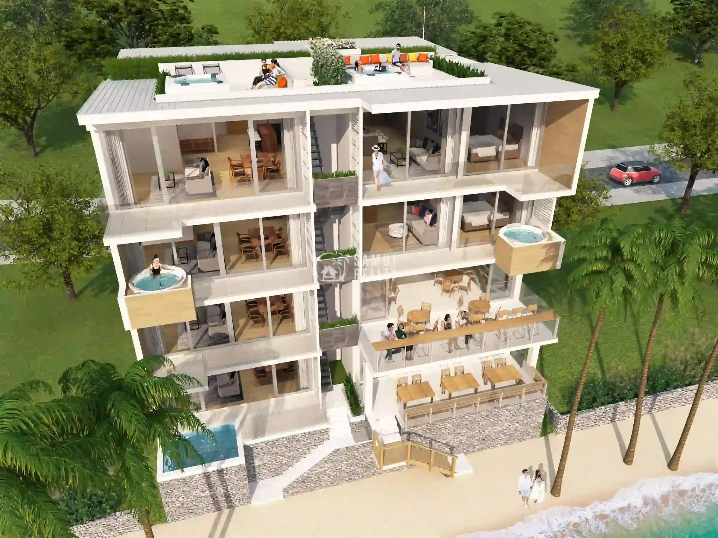 Luxury 2-Bedroom Seafront Apartment with Private Rooftop Jacuzzi