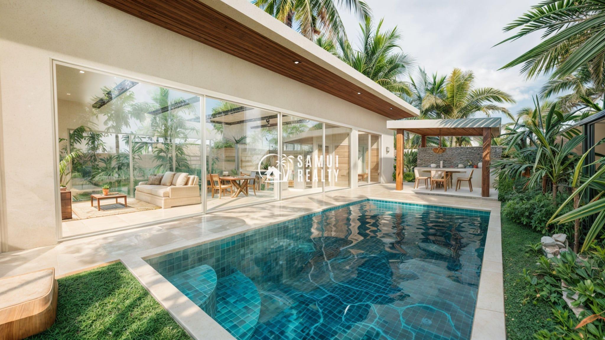 Modern Tropical Oasis in Maenam: 3BR Villa with Private Pool