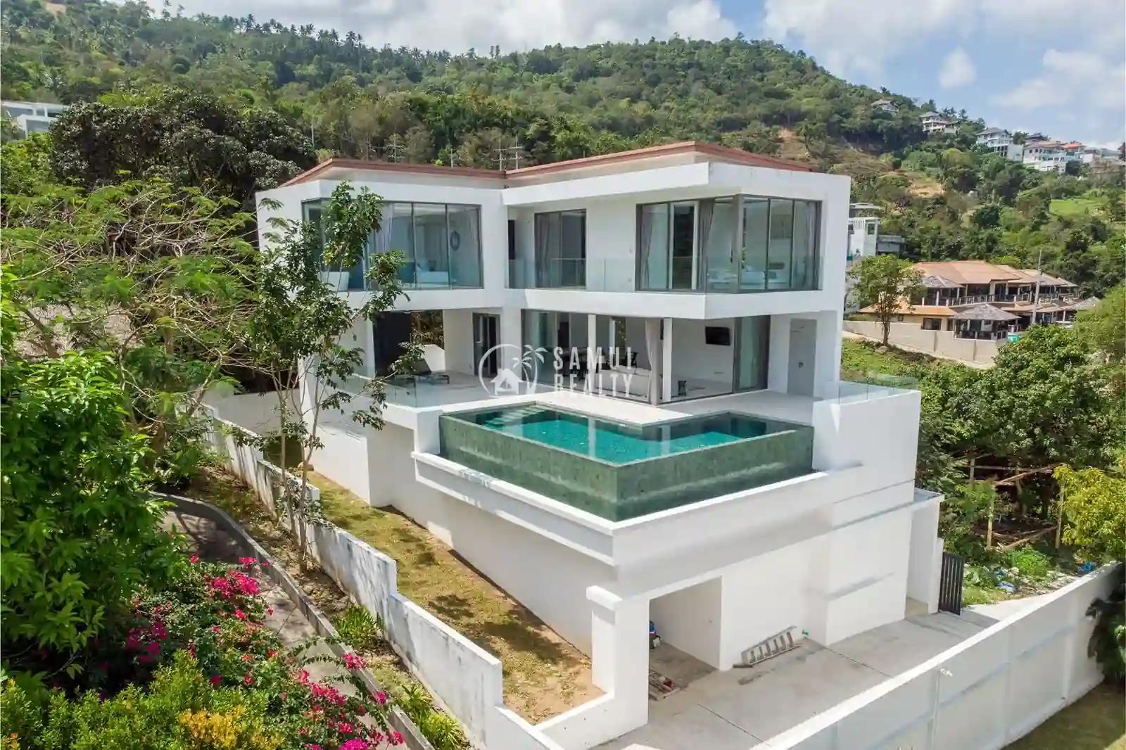 3BR Bophut Pool Villa with Stunning Sea Views and Modern Elegance