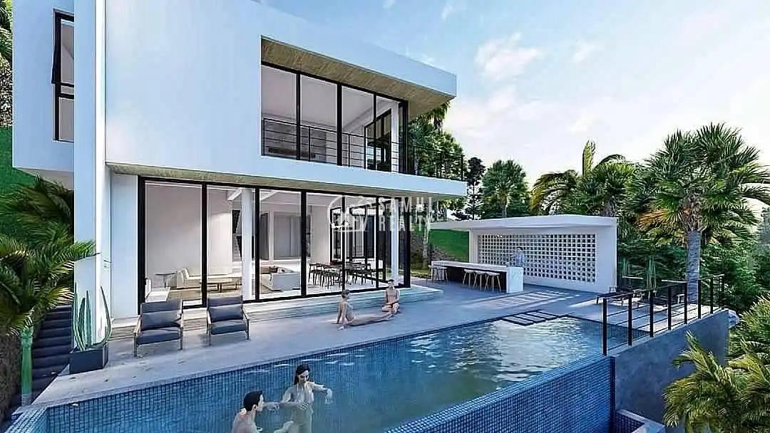 Elevated Serenity: Modern 4-Bedroom Infinity Pool Villa in Maenam